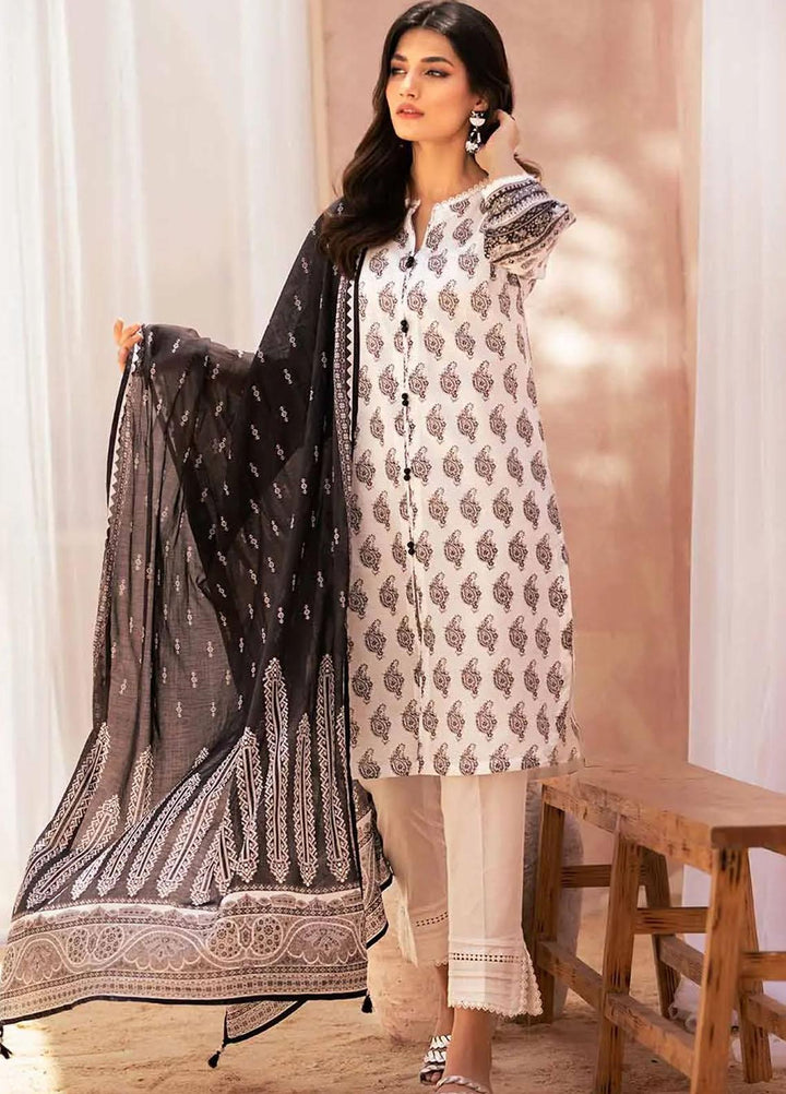 Gul Ahmed Printed Lawn Suits Unstitched 3 Piece GA23BW B-32028 - Summer Collection