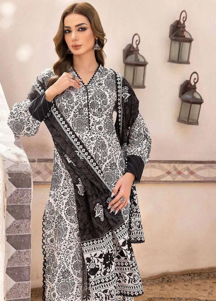 Gul Ahmed Printed Lawn Suits Unstitched 3 Piece GA23BW B-32031 - Summer Collection