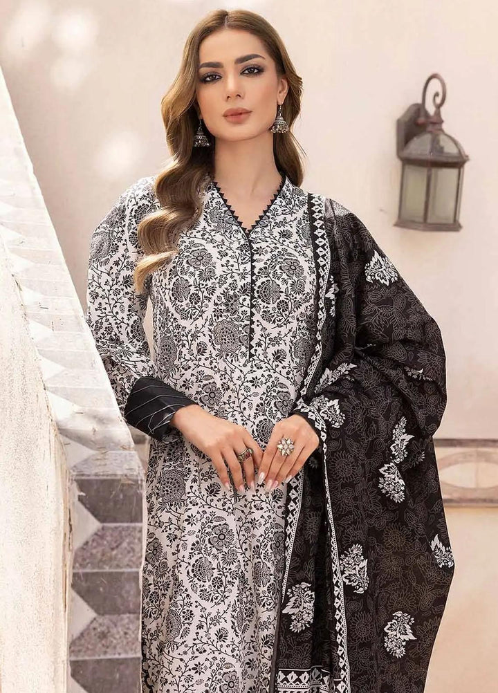 Gul Ahmed Printed Lawn Suits Unstitched 3 Piece GA23BW B-32031 - Summer Collection