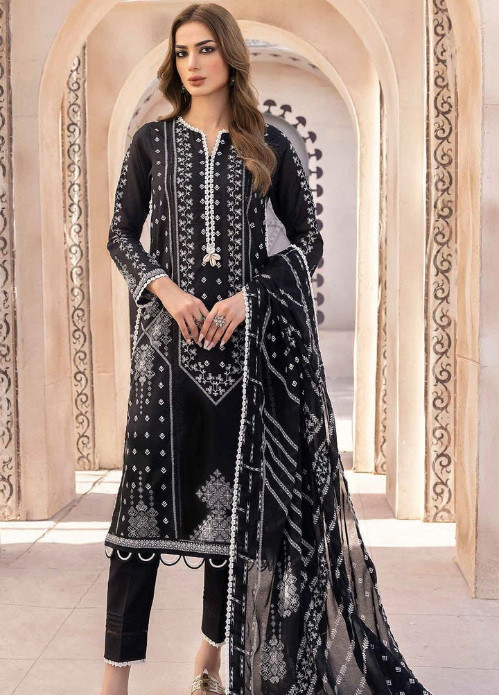 Gul Ahmed Printed Lawn Suits Unstitched 3 Piece GA23BW B-32035 - Summer Collection