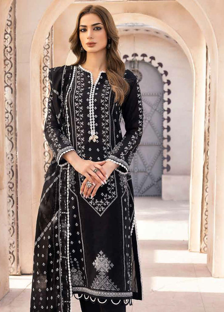 Gul Ahmed Printed Lawn Suits Unstitched 3 Piece GA23BW B-32035 - Summer Collection