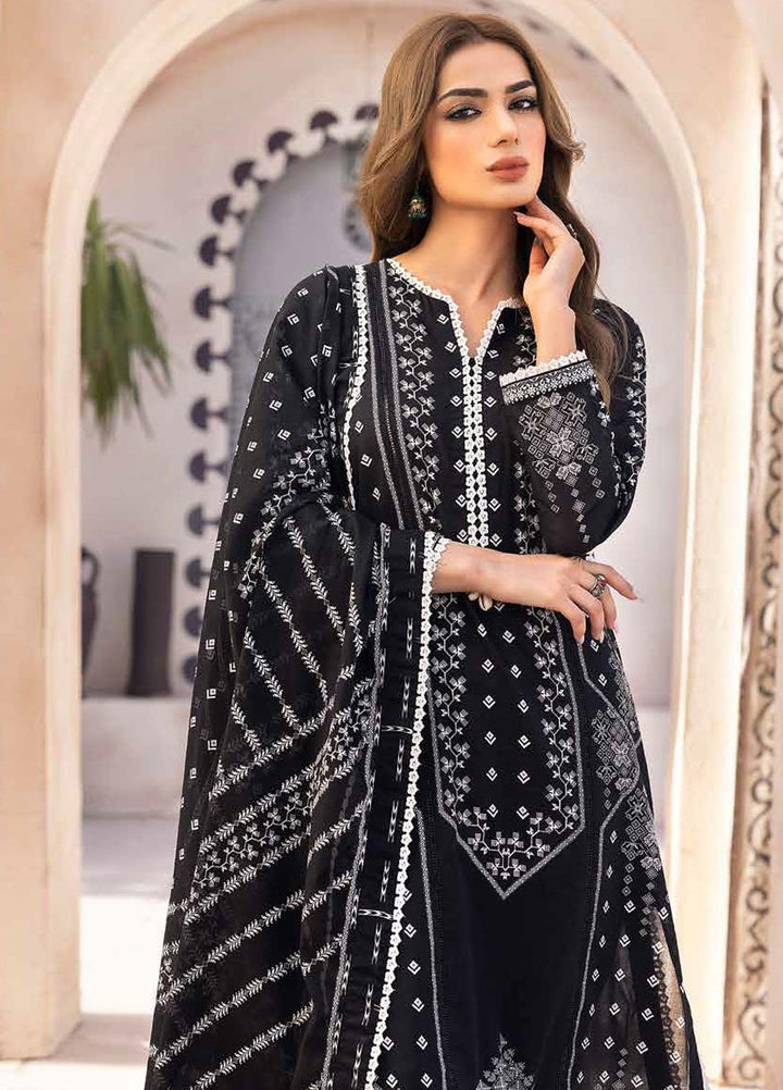 Gul Ahmed Printed Lawn Suits Unstitched 3 Piece GA23BW B-32035 - Summer Collection