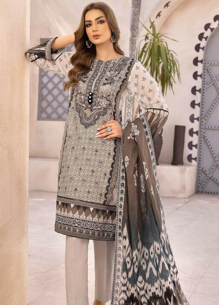 Gul Ahmed Embroidered Lawn Suits Unstitched 3 Piece GA23BW B-32032 - Summer Collection