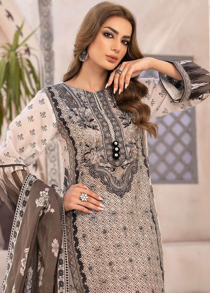 Gul Ahmed Embroidered Lawn Suits Unstitched 3 Piece GA23BW B-32032 - Summer Collection