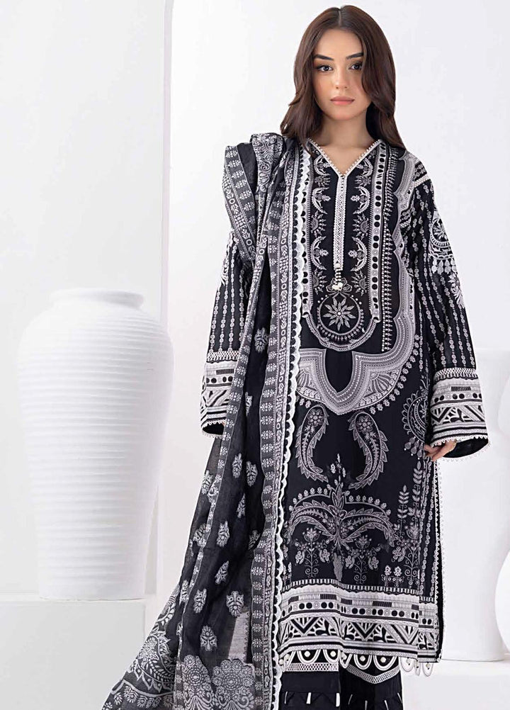 Gul Ahmed Embroidered Lawn Suits Unstitched 3 Piece GA23BW MJ-32062 - Summer Collection