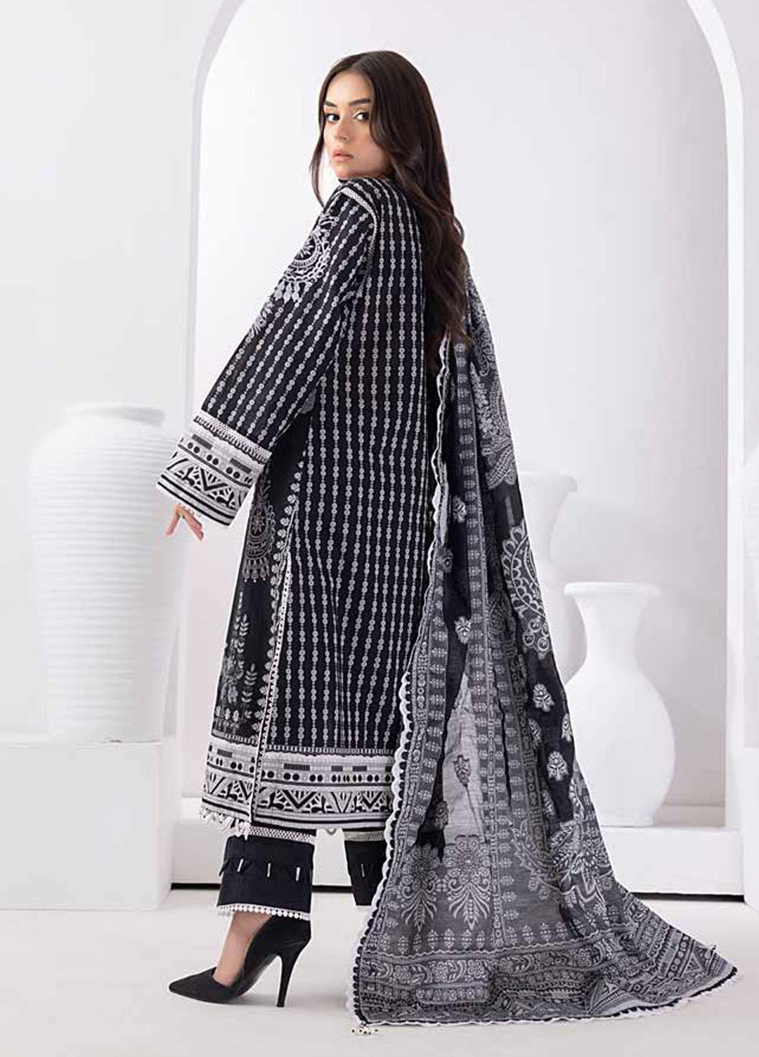 Gul Ahmed Embroidered Lawn Suits Unstitched 3 Piece GA23BW MJ-32062 - Summer Collection