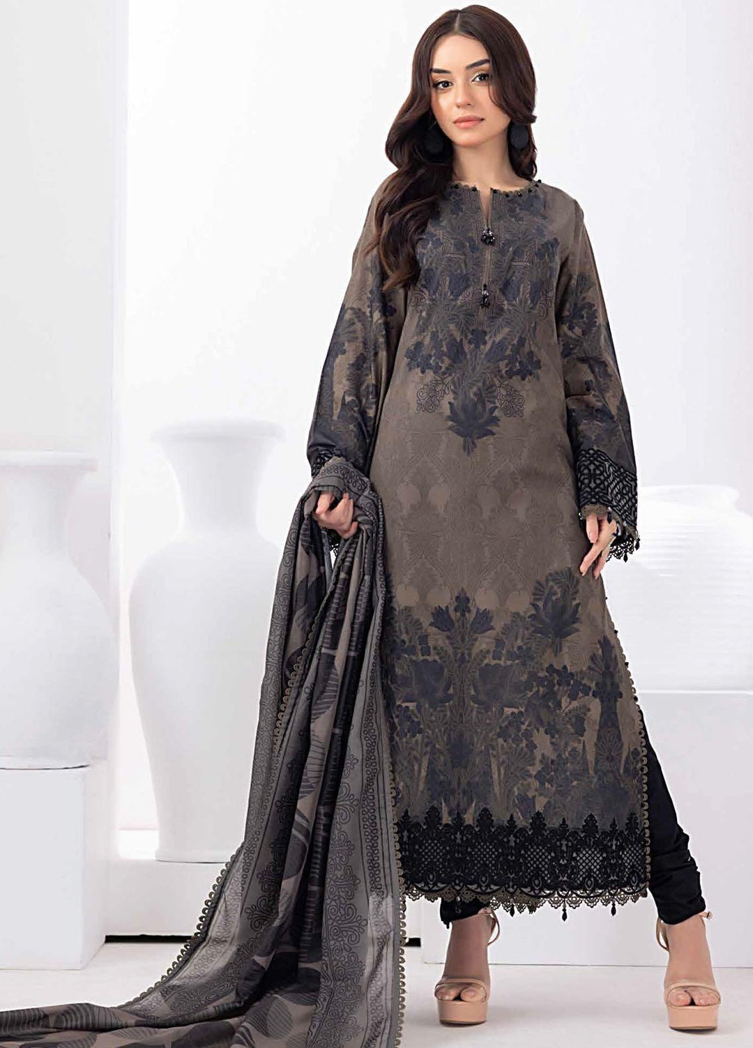 Gul Ahmed Embroidered Lawn Suits Unstitched 3 Piece GA23BW PC-32002 - Summer Collection