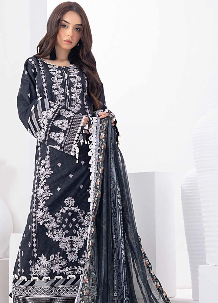 Gul Ahmed Embroidered Lawn Suits Unstitched 3 Piece GA23BW SSM-32034 - Summer Collection