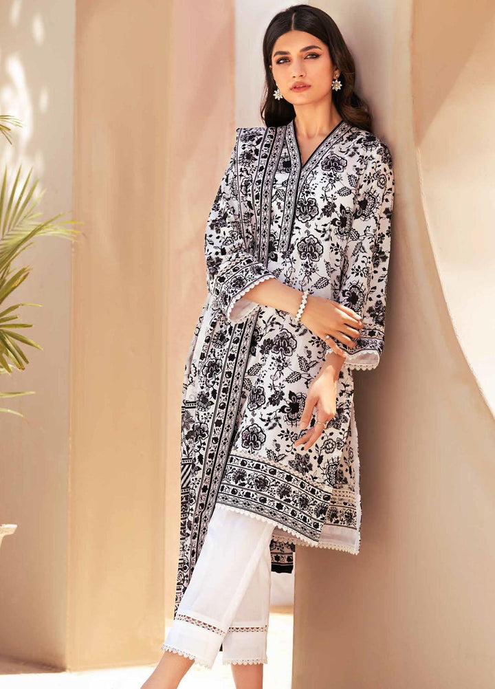 Gul Ahmed Printed Lawn Suits Unstitched 2 Piece GA23BW BT-32003 - Summer Collection