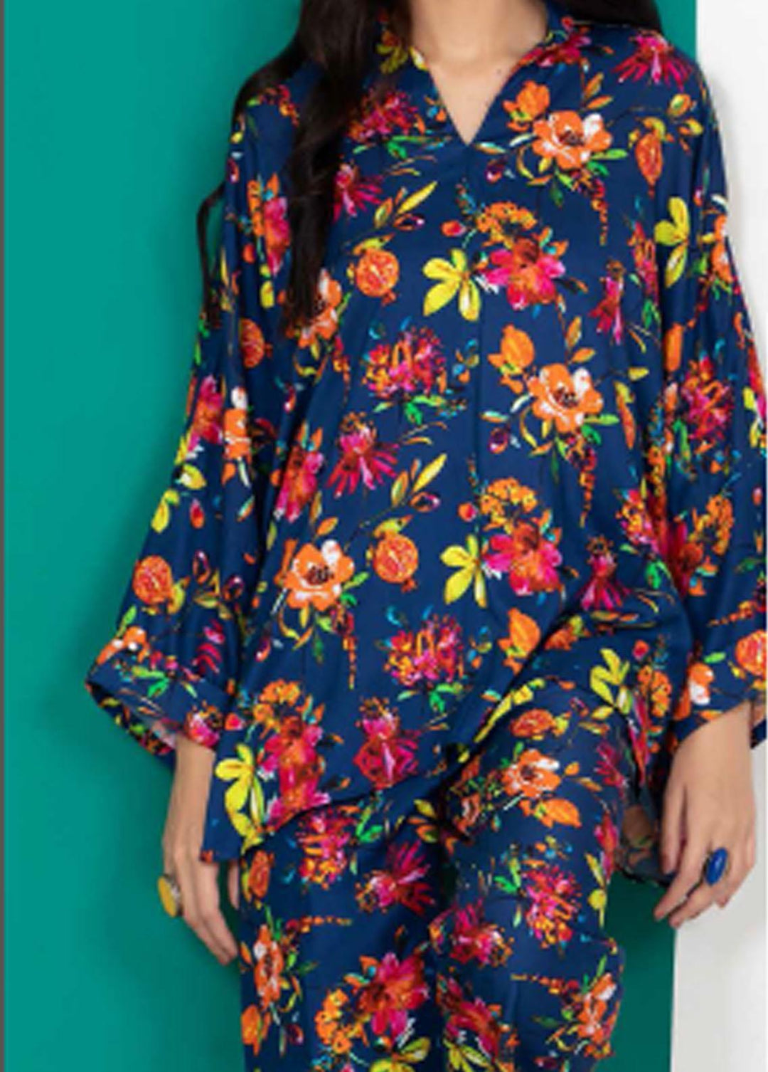 Charcoal By Gul Ahmed Printed Linen Suits Unstitched 2 Piece GA22C VT-22006 - Winter Collection