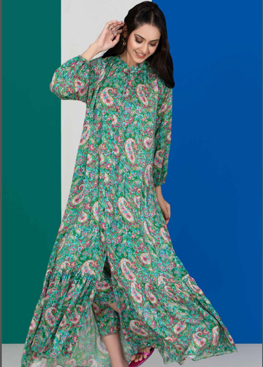 Charcoal By Gul Ahmed Printed Linen Suits Unstitched 2 Piece GA22C VT-22007 - Winter Collection