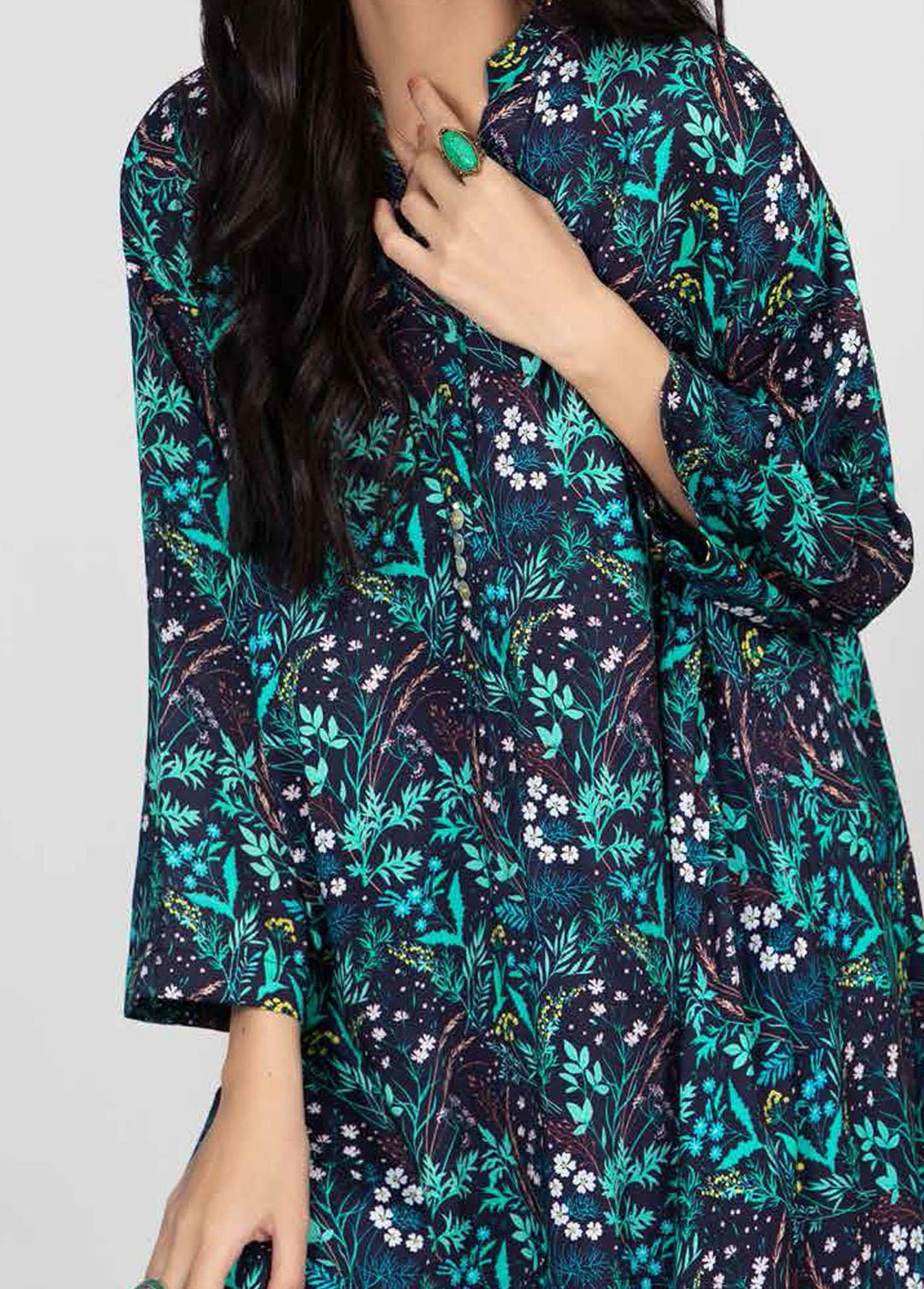 Charcoal By Gul Ahmed Printed Linen Suits Unstitched 2 Piece GA22C VT-22011 - Winter Collection