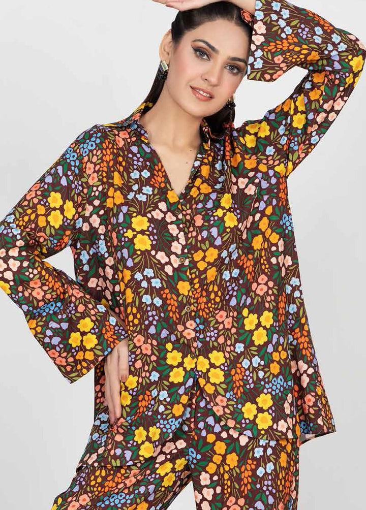 Charcoal By Gul Ahmed Printed Linen Suits Unstitched 2 Piece GA22C VT-22013 - Winter Collection