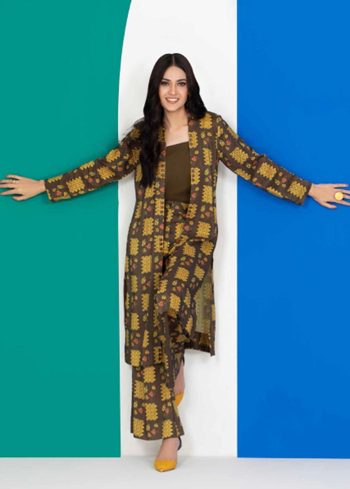 Charcoal By Gul Ahmed Printed Linen Suits Unstitched 2 Piece GA22C VT-22020 - Winter Collection