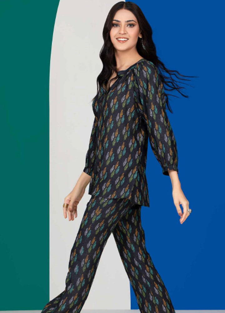 Charcoal By Gul Ahmed Printed Linen Suits Unstitched 2 Piece GA22C WT-22006 - Winter Collection