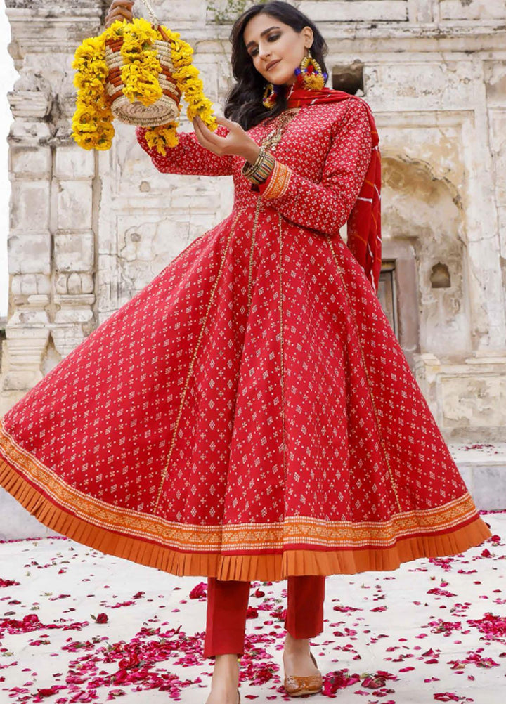 Chunri By Gul Ahmed Printed Lawn Suits Unstitched 3 Piece GA21C CL1201B - Summer Collection