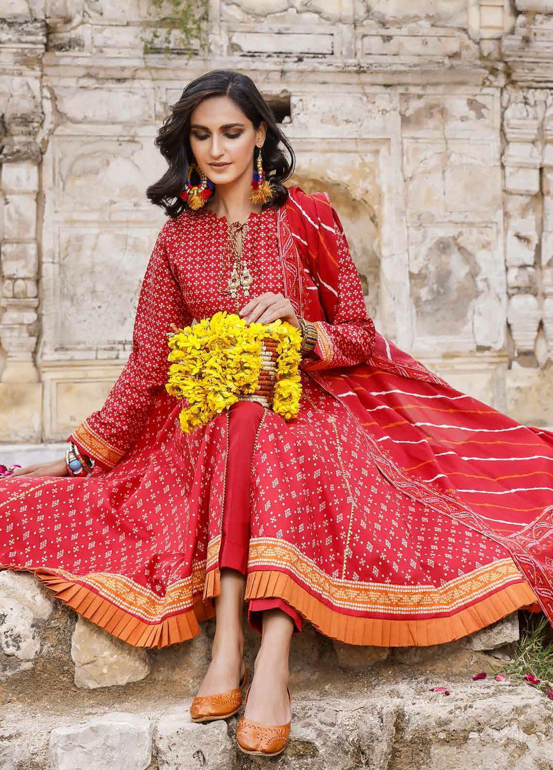 Chunri By Gul Ahmed Printed Lawn Suits Unstitched 3 Piece GA21C CL1201B - Summer Collection