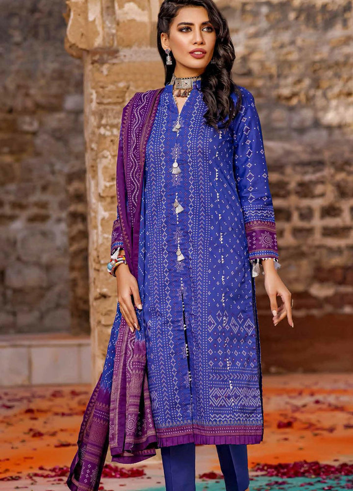 Chunri By Gul Ahmed Printed Lawn Suits Unstitched 3 Piece GA21C CL1204B - Summer Collection