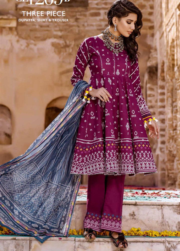 Chunri By Gul Ahmed Printed Lawn Suits Unstitched 3 Piece GA21C CL1209B - Summer Collection