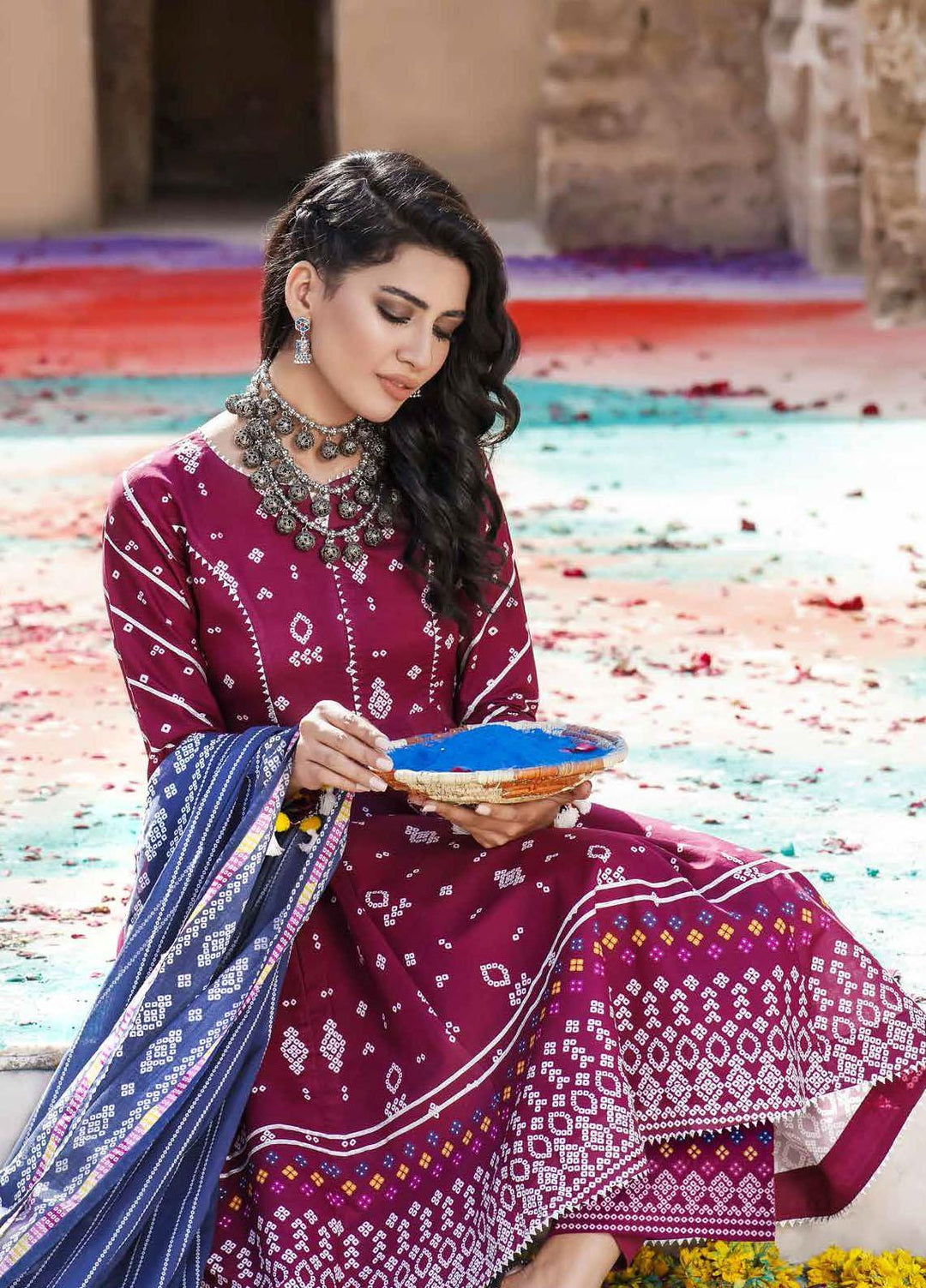 Chunri By Gul Ahmed Printed Lawn Suits Unstitched 3 Piece GA21C CL1209B - Summer Collection