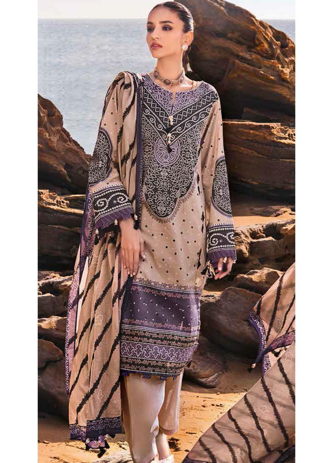 Gul Ahmed Printed Lawn Suits Unstitched 3 Piece GA22CHL CL-22143 B - Summer Lawn Collection