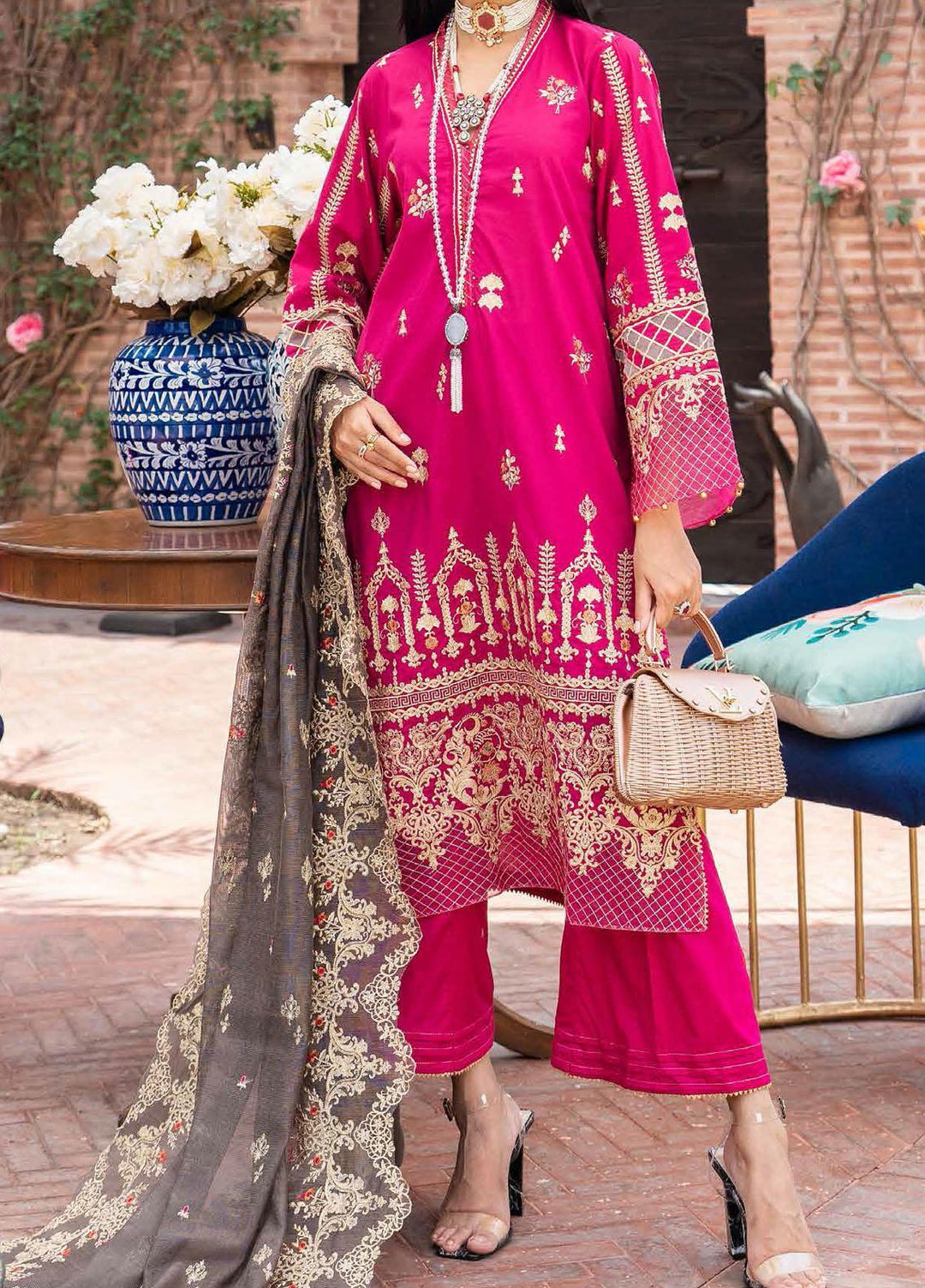 Festive Issue By Gul Ahmed Embroidered Lawn Suits Unstitched 3 Piece GA21EA 12036 - Festive Collection
