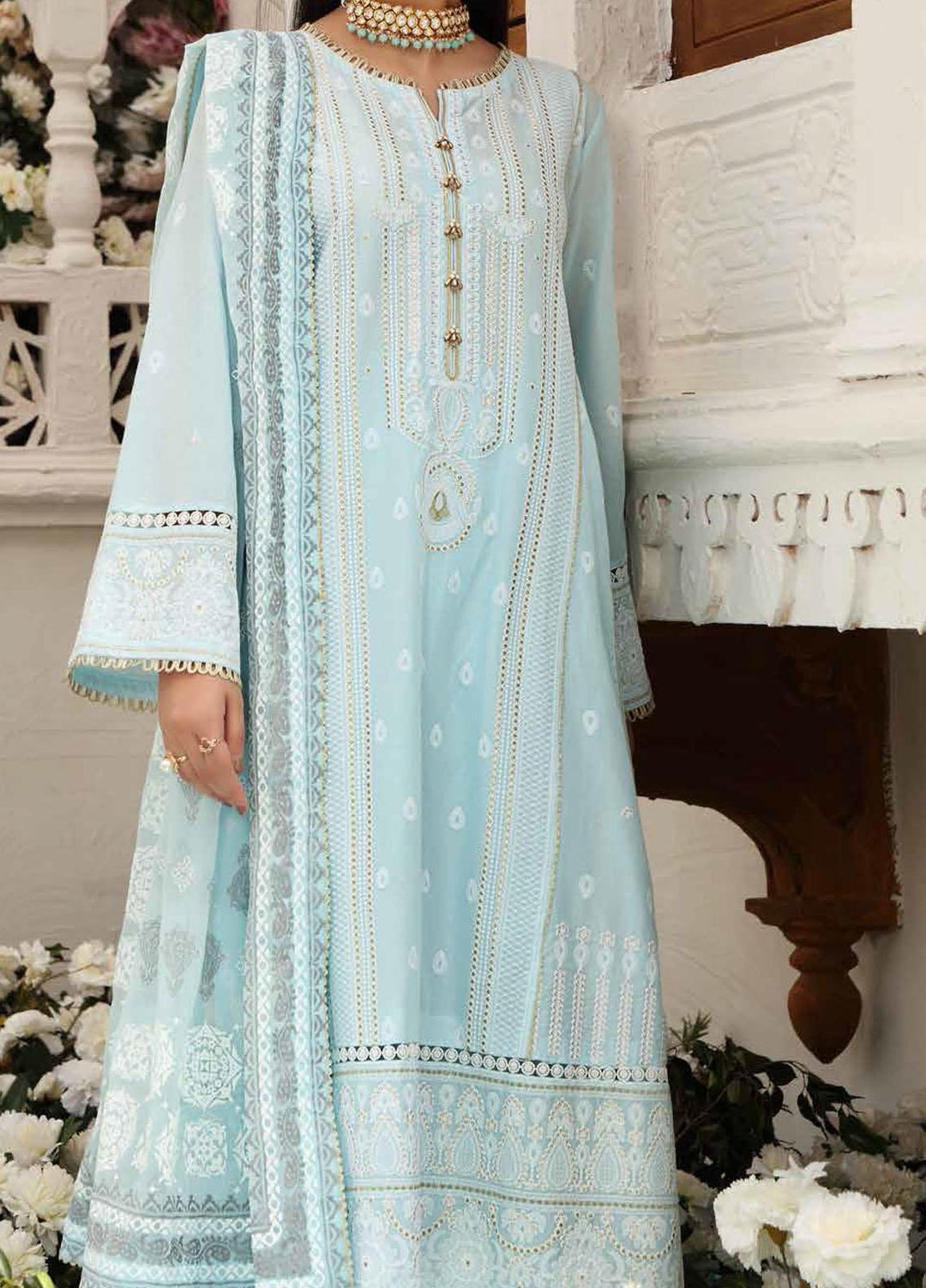 Festive Issue By Gul Ahmed Embroidered Lawn Suits Unstitched 3 Piece GA21EA 12121 - Festive Collection