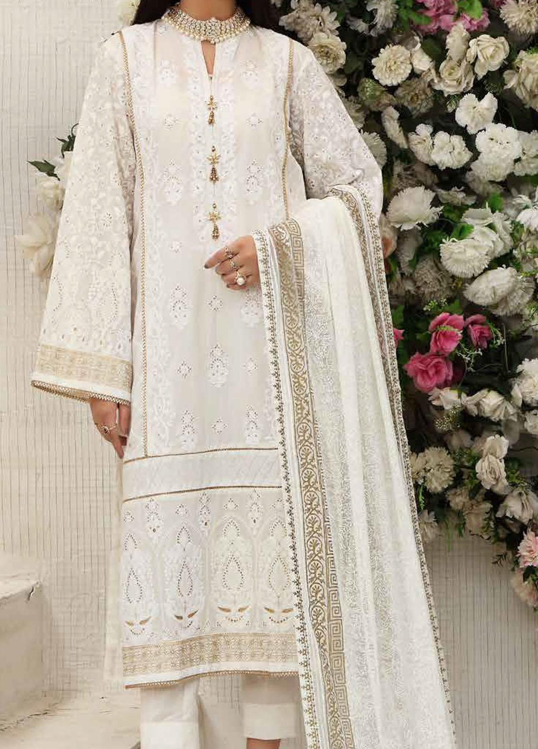 Festive Issue By Gul Ahmed Embroidered Lawn Suits Unstitched 3 Piece GA21EA 12194 - Festive Collection