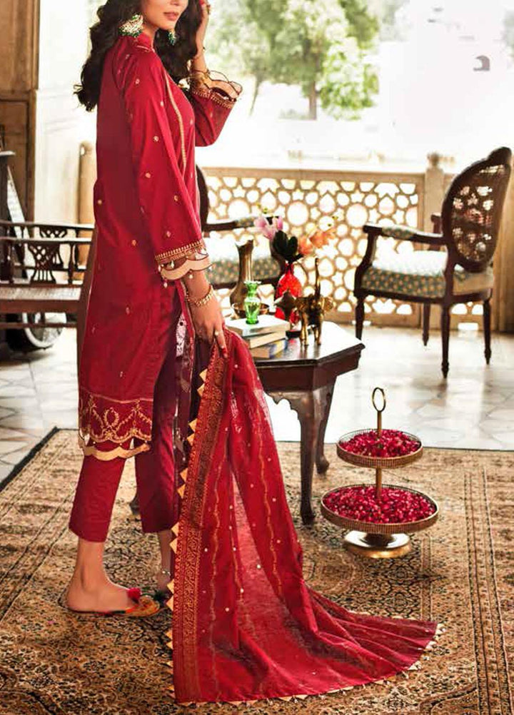 Festive Issue By Gul Ahmed Embroidered Lawn Suits Unstitched 3 Piece GA21EA 12243 - Festive Collection