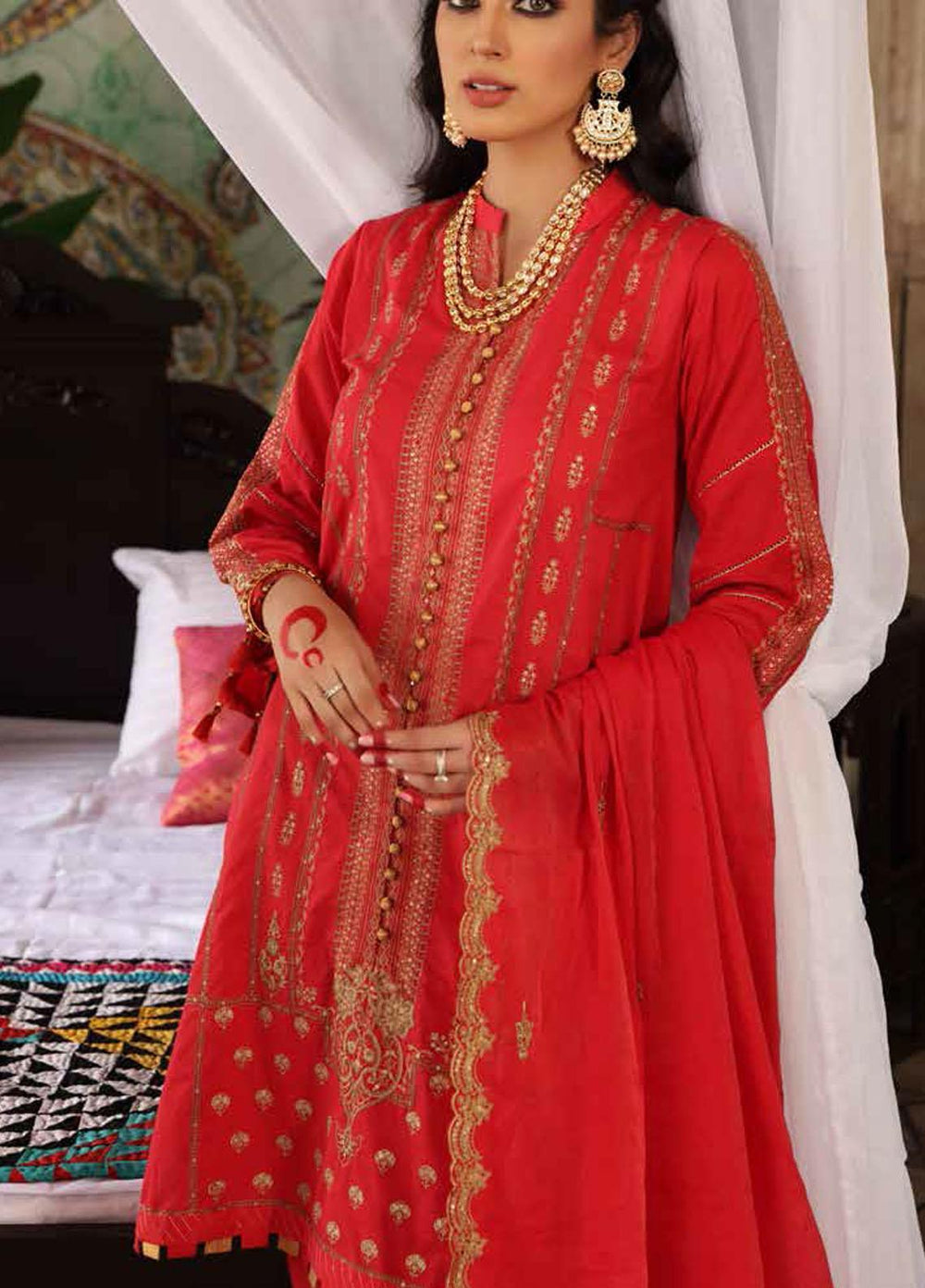 Festive Issue By Gul Ahmed Embroidered Lawn Suits Unstitched 3 Piece GA21EA 12258 - Festive Collection