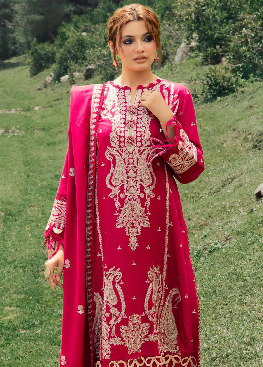 Gul Ahmed Embroidered Acrylic Suits Unstitched 3 Piece GA24UW AP-42014 - Winter Collection