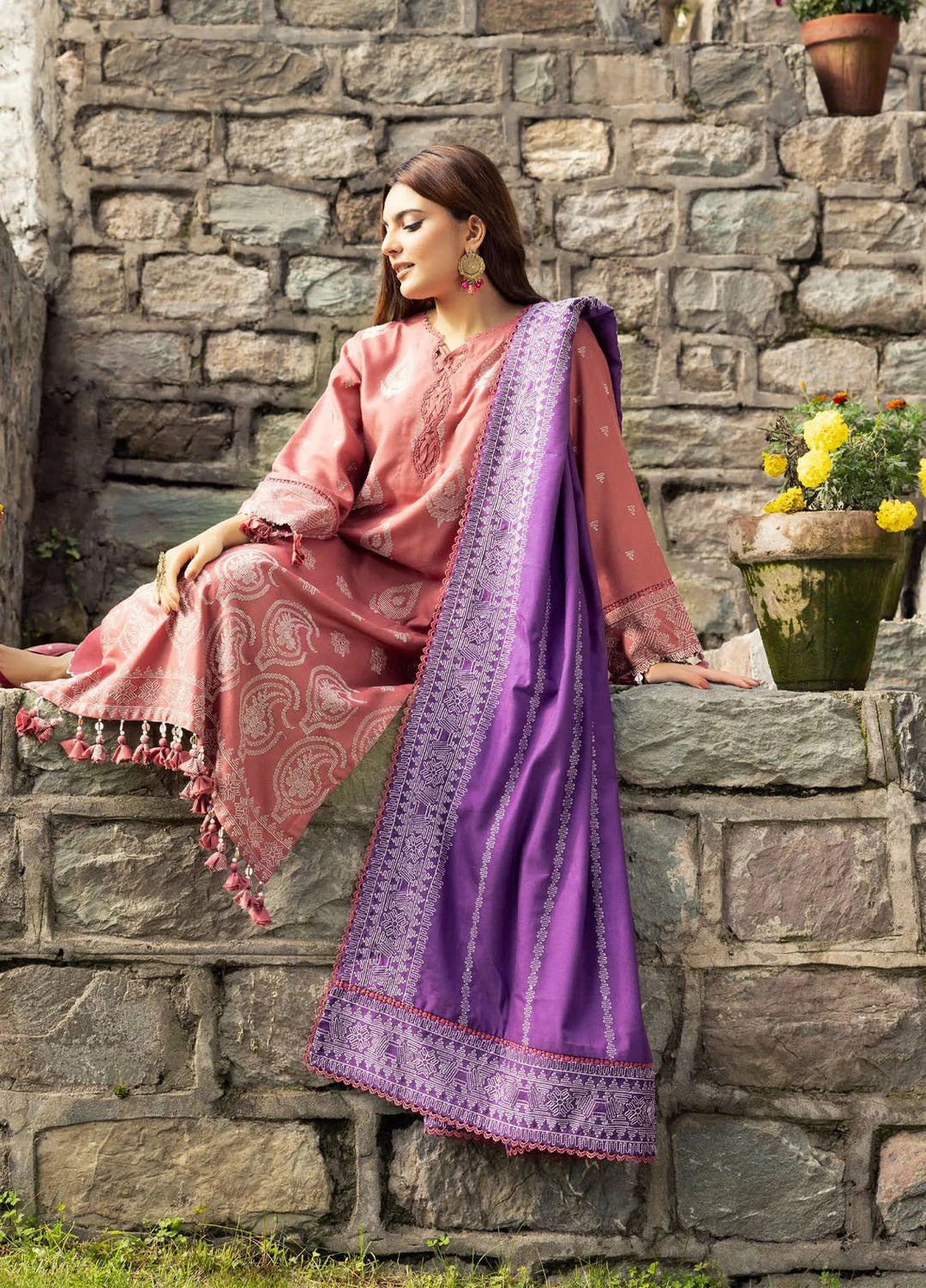 Gul Ahmed Embroidered Acrylic Suits Unstitched 3 Piece GA24WU AP-42003 - Winter Collection