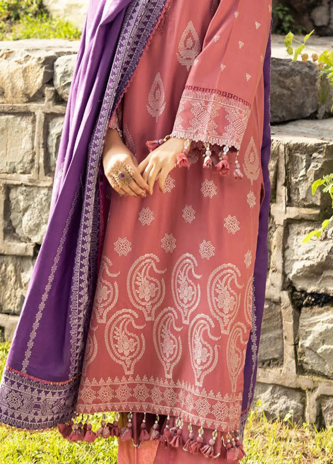 Gul Ahmed Embroidered Acrylic Suits Unstitched 3 Piece GA24WU AP-42003 - Winter Collection