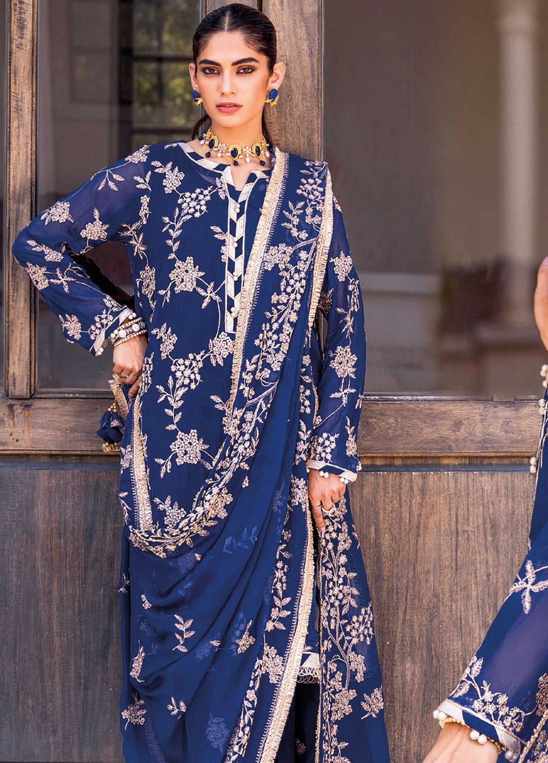 Gul Ahmed Embroidered Chiffon Suits Unstitched 3 Piece GA24LF FE-42002 - Festive Collection
