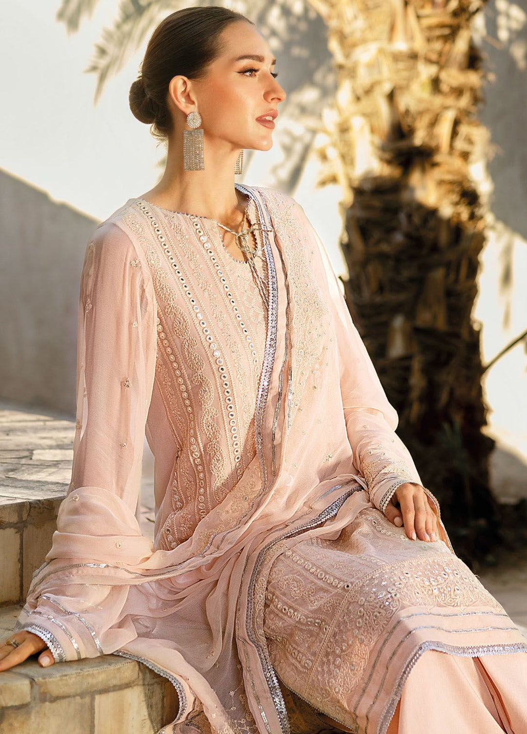 Gul Ahmed Embroidered Chiffon Suits Unstitched 3 Piece GA24LF FE-42033 - Festive Collection