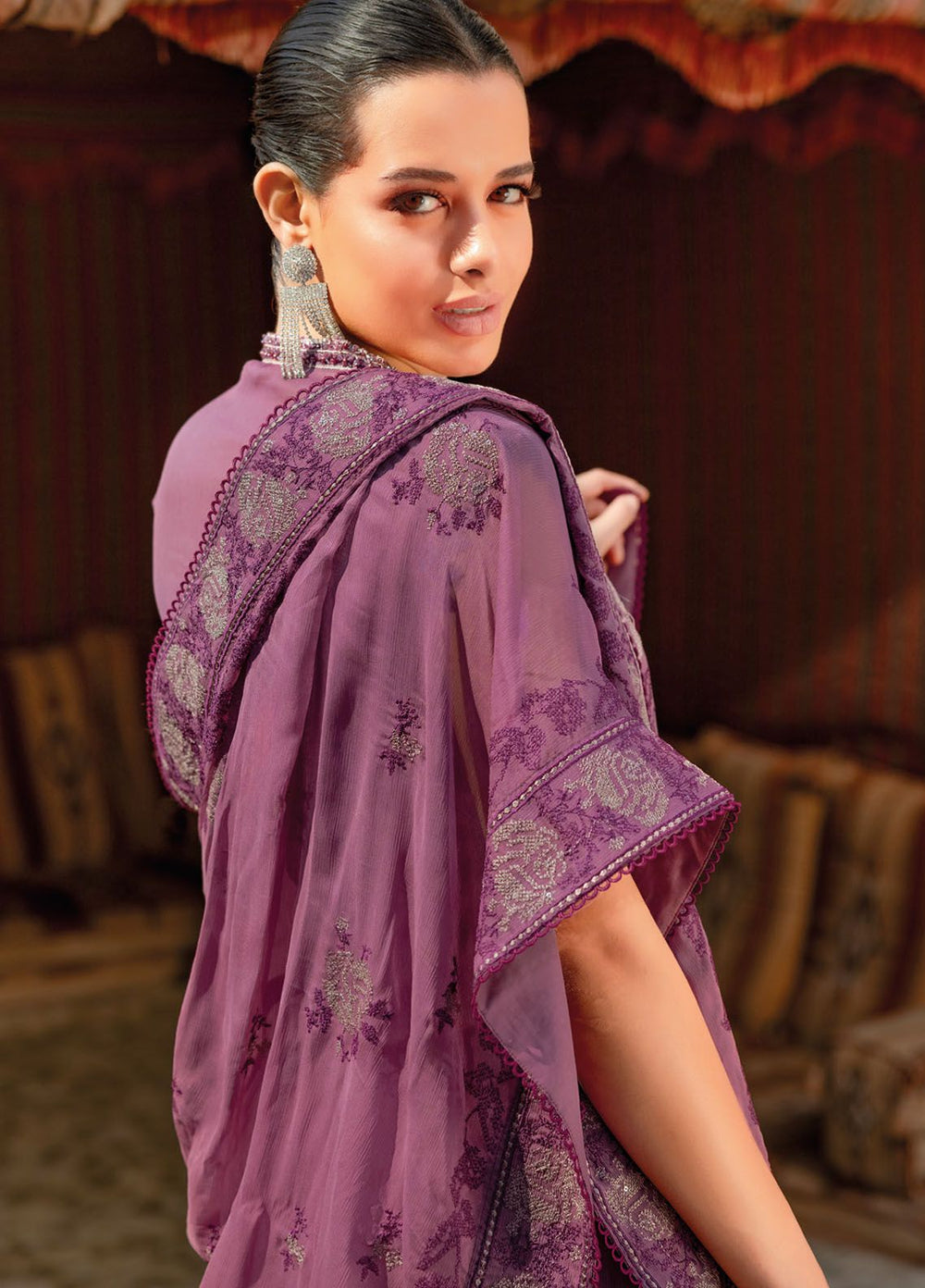 Gul Ahmed Embroidered Chiffon Suits Unstitched 3 Piece GA24LF FE-42037 - Festive Collection