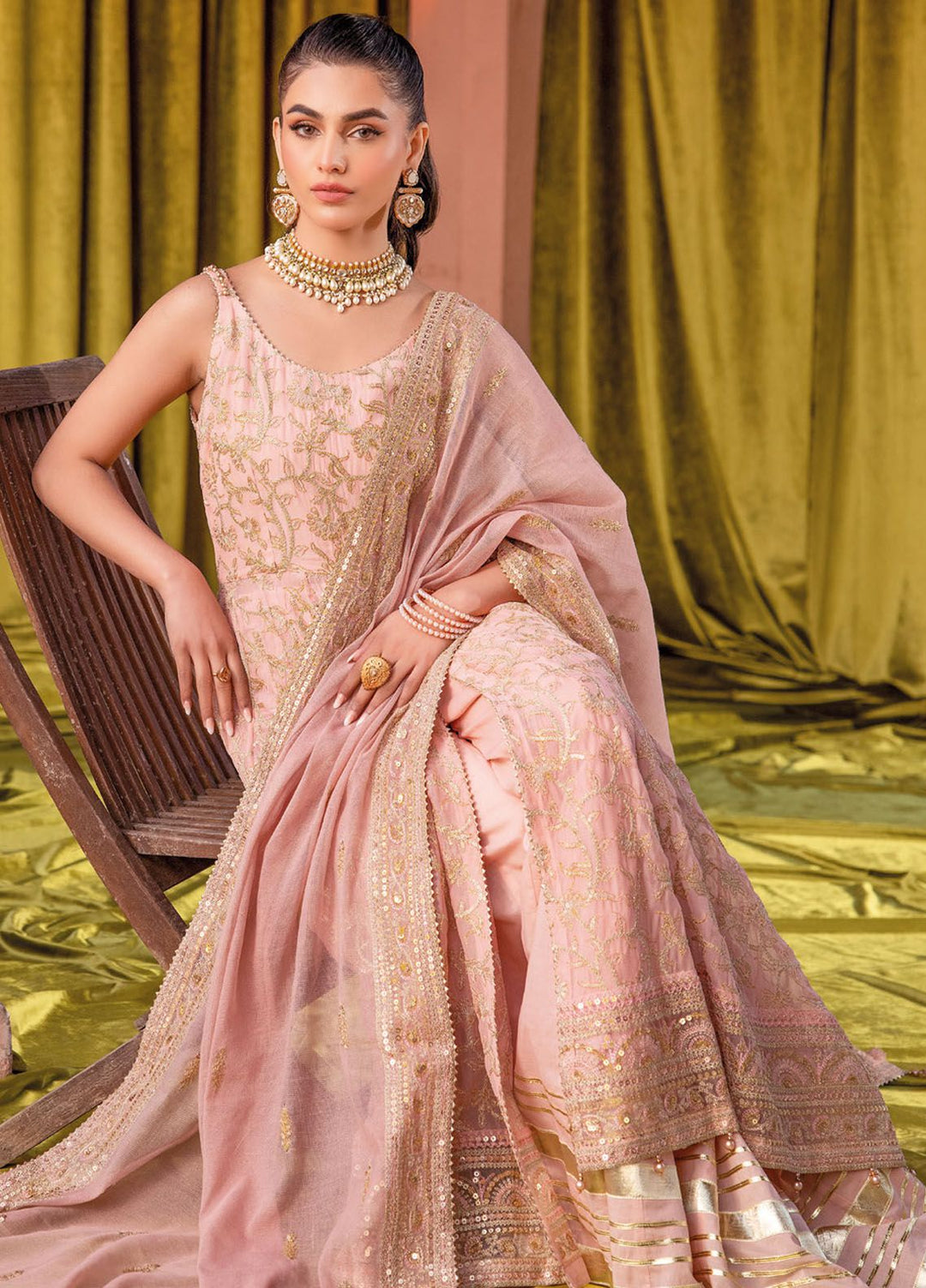 Gul Ahmed Embroidered Chiffon Suits Unstitched 3 Piece GA24LF FE-42081 - Festive Collection