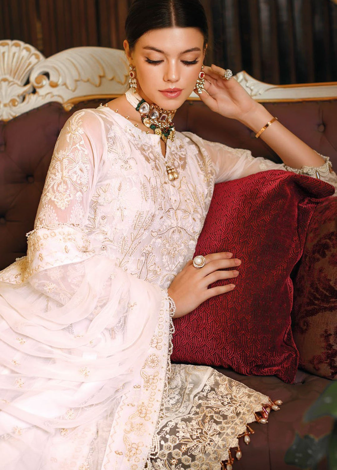 Gul Ahmed Embroidered Chiffon Suits Unstitched 3 Piece GA24PS LE 42017 - Summer Collection