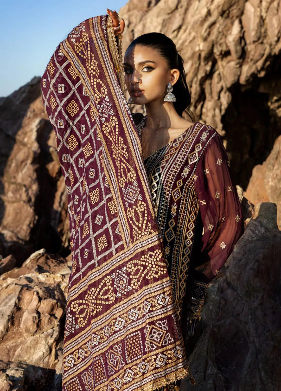 Gul Ahmed Embroidered Chiffon Suits Unstitched 3 Piece GA25CH BM-52023 - Summer Collection