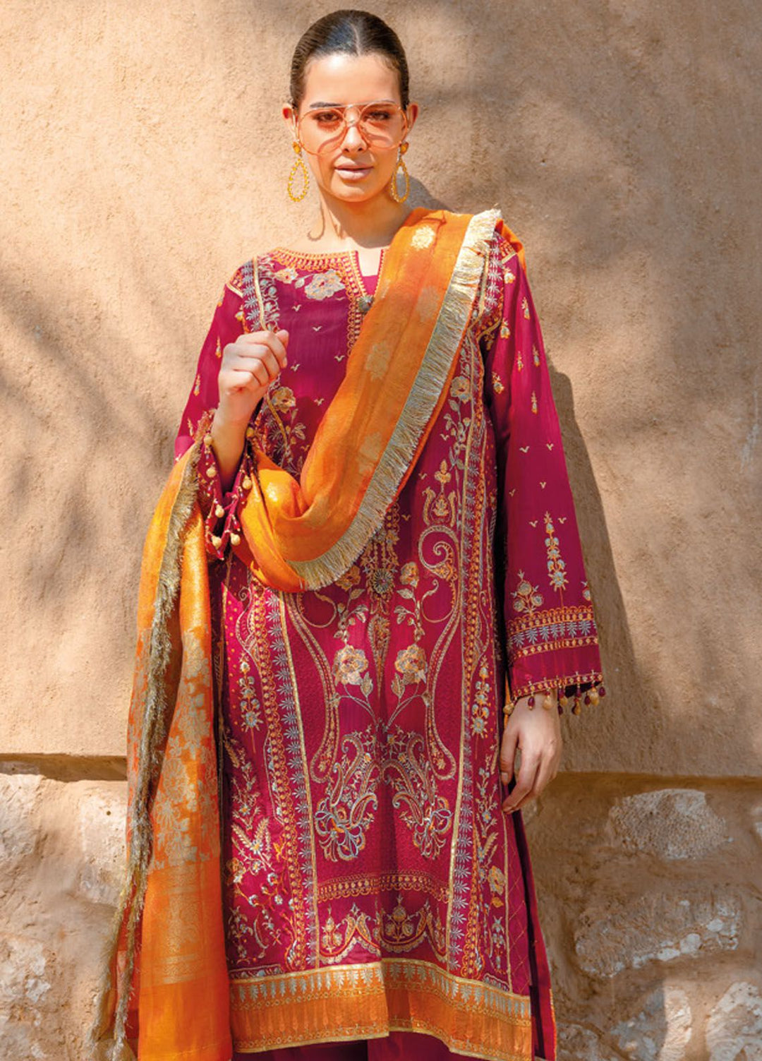 Gul Ahmed Embroidered Cotton Suits Unstitched 3 Piece GA24LF FE-42056 - Festive Collection