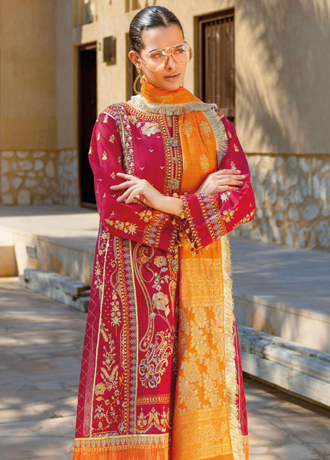 Gul Ahmed Embroidered Cotton Suits Unstitched 3 Piece GA24LF FE-42056 - Festive Collection