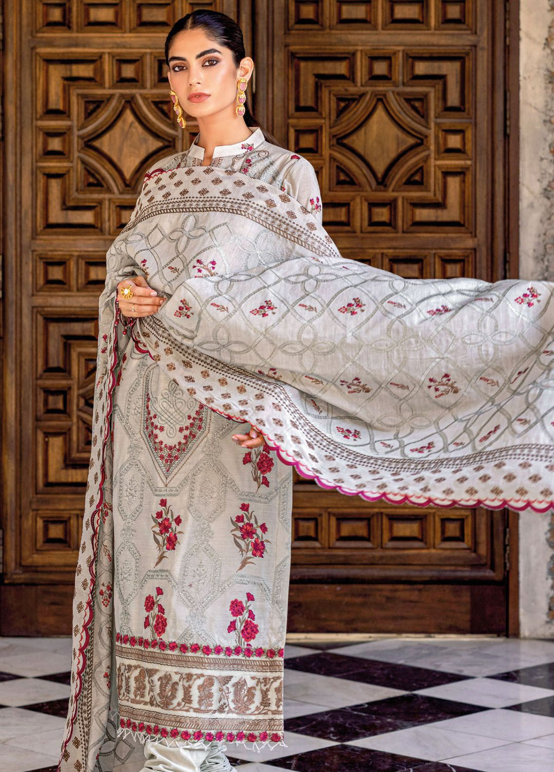 Gul Ahmed Embroidered Cotton Suits Unstitched 3 Piece GA24LF FE-42064 - Festive Collection