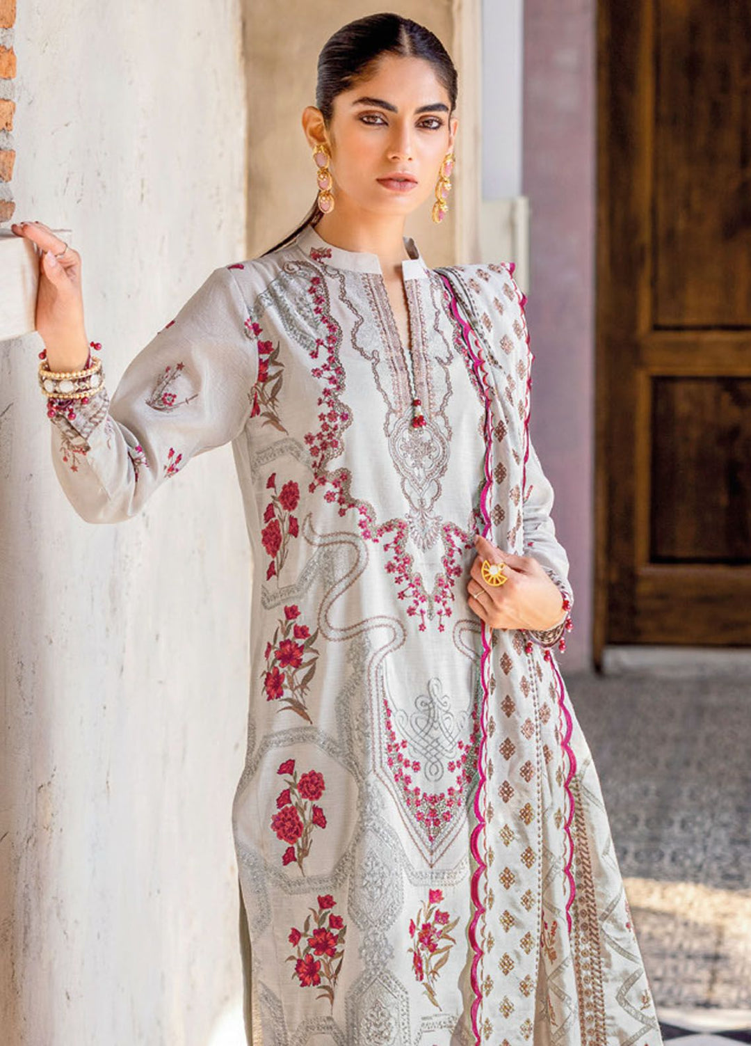 Gul Ahmed Embroidered Cotton Suits Unstitched 3 Piece GA24LF FE-42064 - Festive Collection