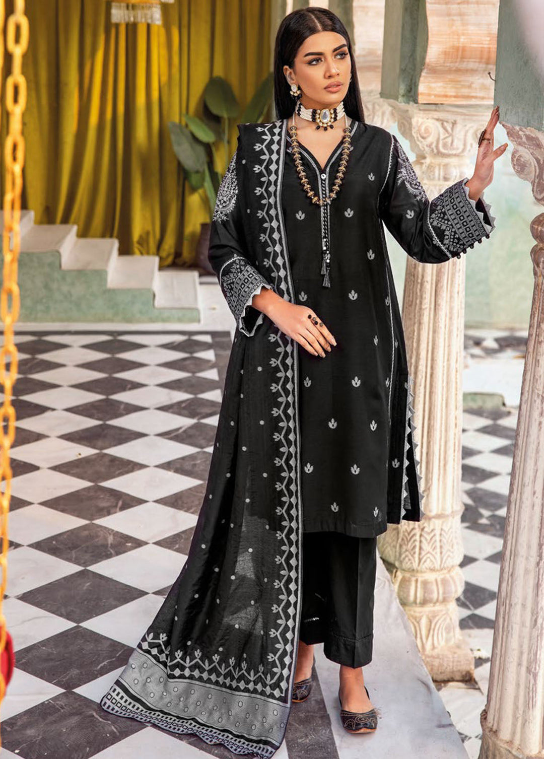 Gul Ahmed Embroidered Jacquard Suits Unstitched 3 Piece GA24PS MJ 42002 - Summer Collection