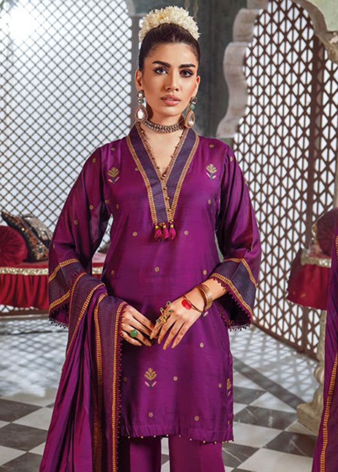 Gul Ahmed Embroidered Jacquard Suits Unstitched 3 Piece GA24PS MJ 42003 - Summer Collection