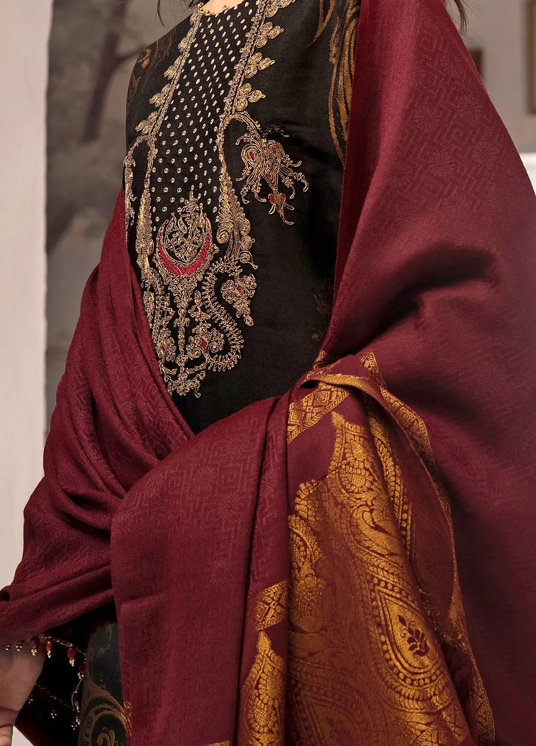 Gul Ahmed Embroidered Jacquard Suits Unstitched 3 Piece GA24WU AP-42027 - Winter Collection