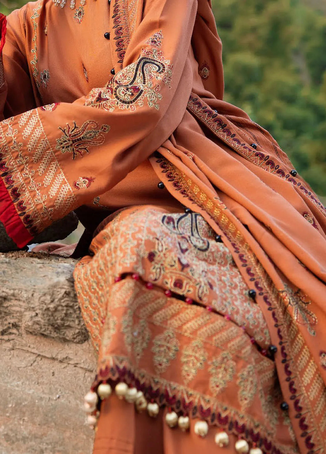 Gul Ahmed Embroidered Karandi Suits Unstitched 3 Piece GA24WU AY-42005 - Winter Collection