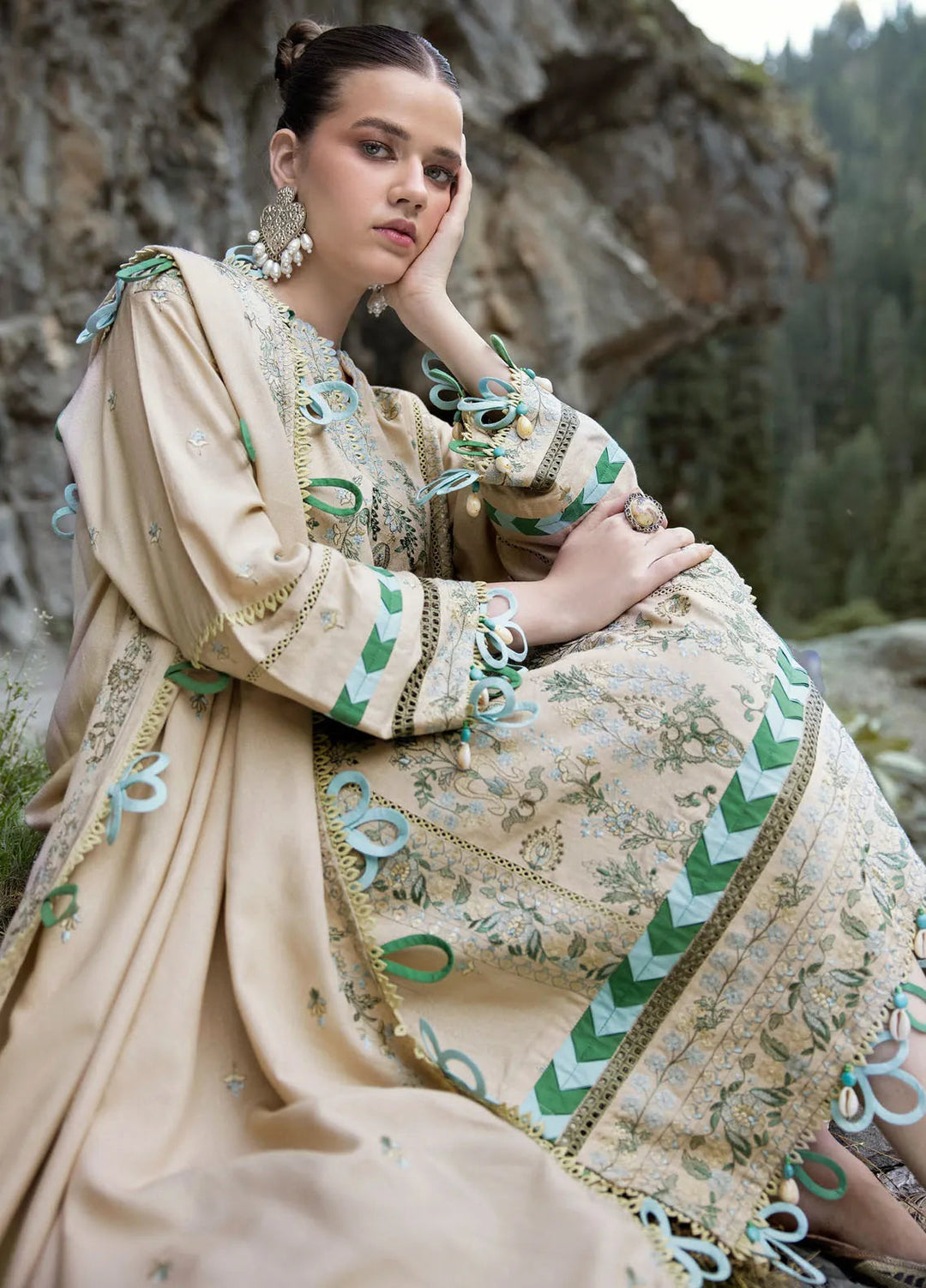 Gul Ahmed Embroidered Karandi Suits Unstitched 3 Piece GA24WU AY-42007 - Winter Collection