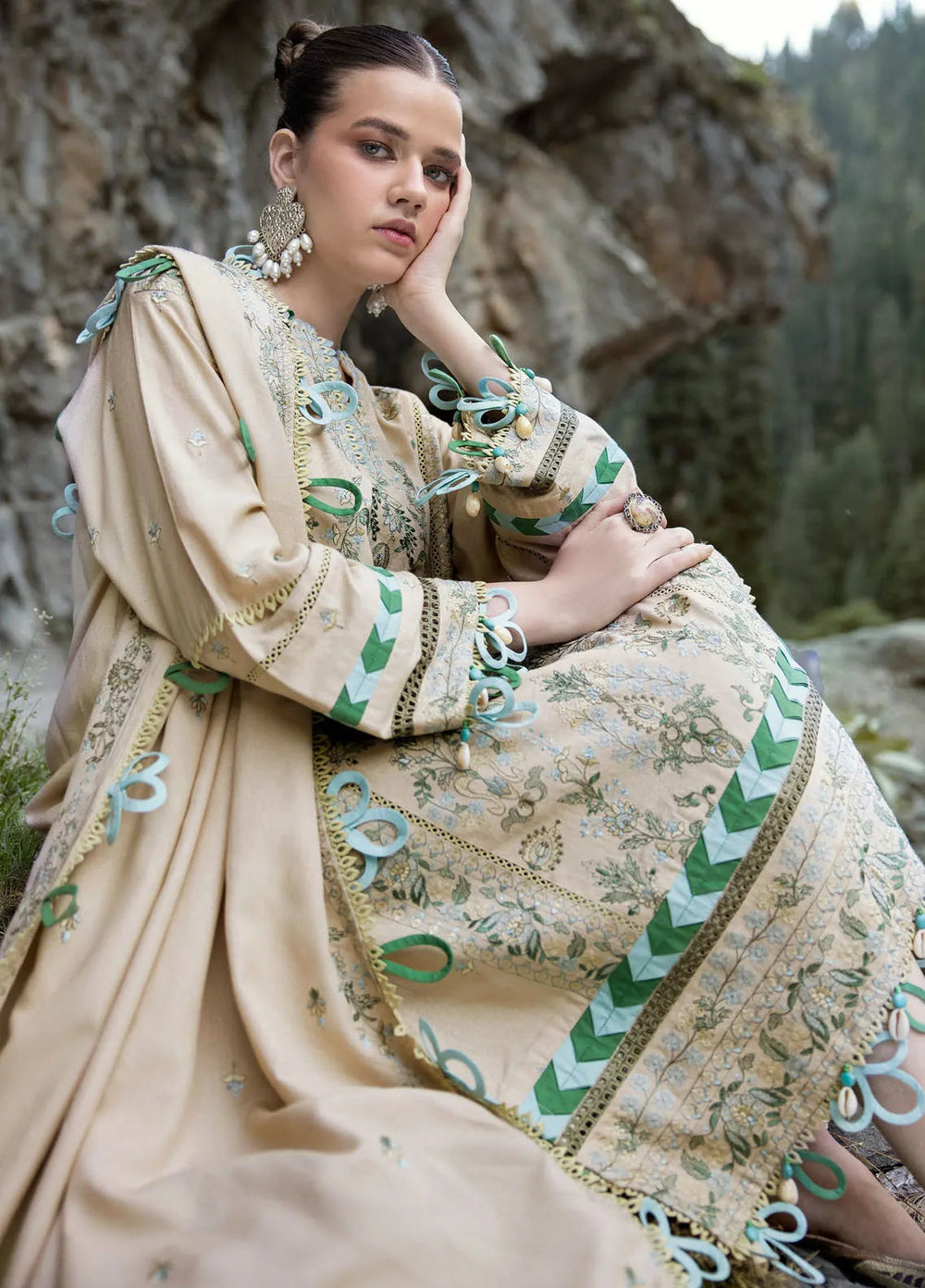 Gul Ahmed Embroidered Karandi Suits Unstitched 3 Piece GA24WU AY-42007 - Winter Collection