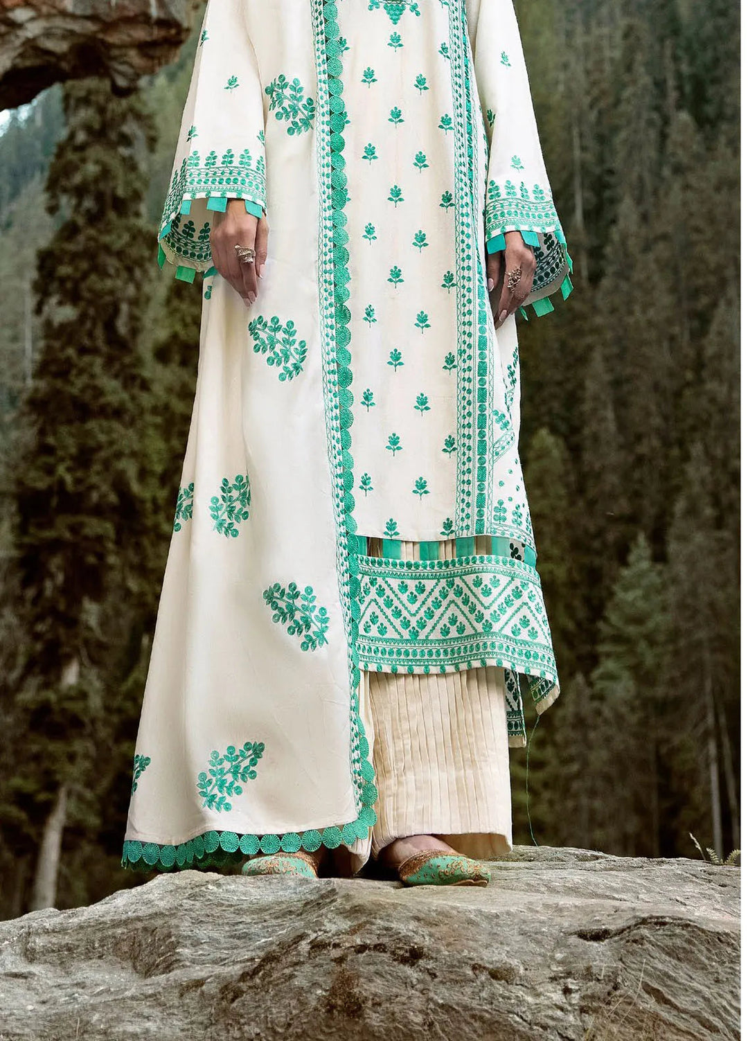 Gul Ahmed Embroidered Karandi Suits Unstitched 3 Piece GA24WU AY-42008 - Winter Collection